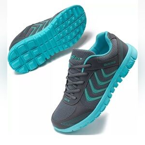 Qixing athletic road running sneakers mesh breathable blue turq SZ 5.5 Worn once